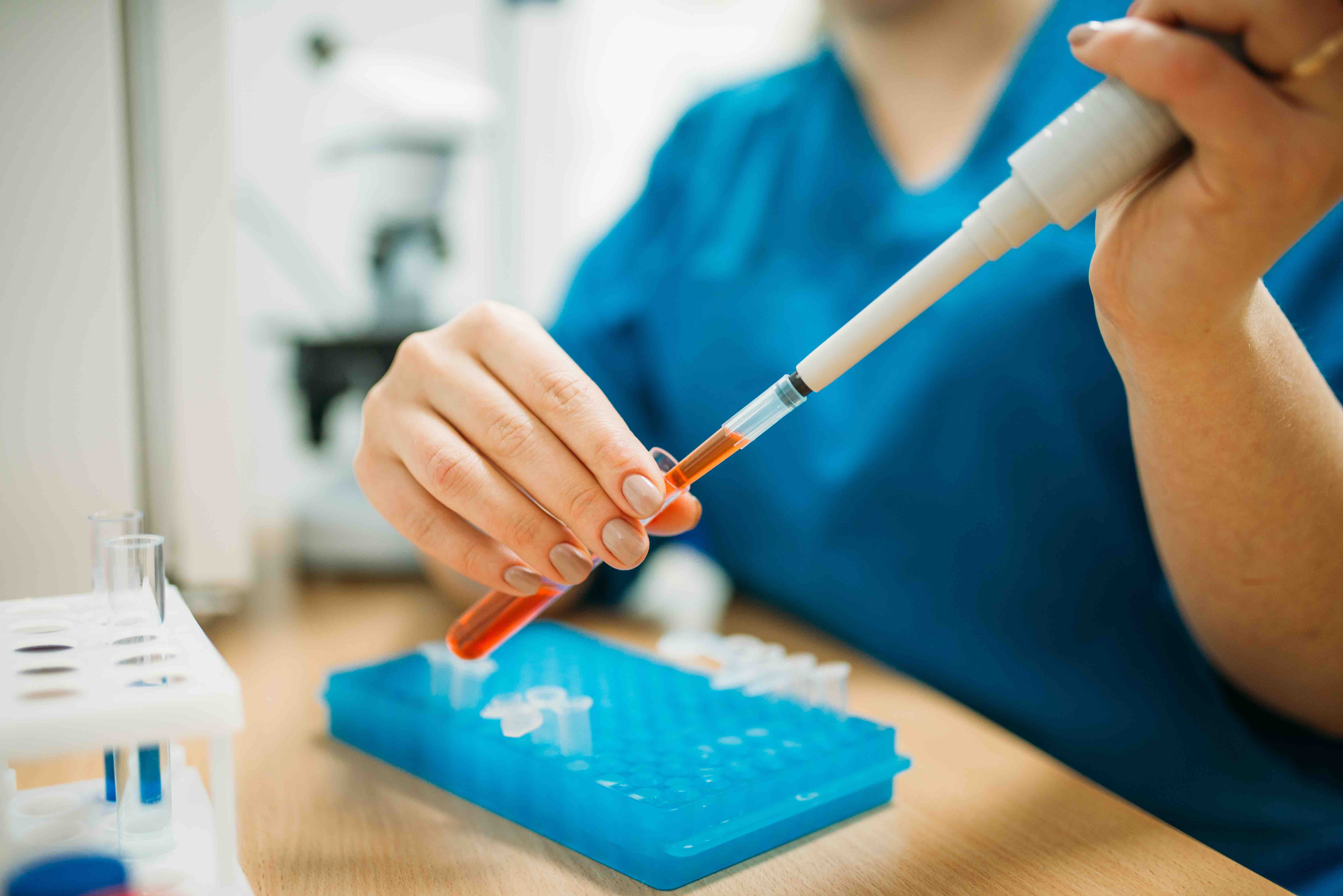 Samples of animal tests in the veterinary clinic