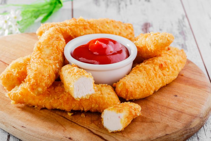 chicken fingers with ketchup