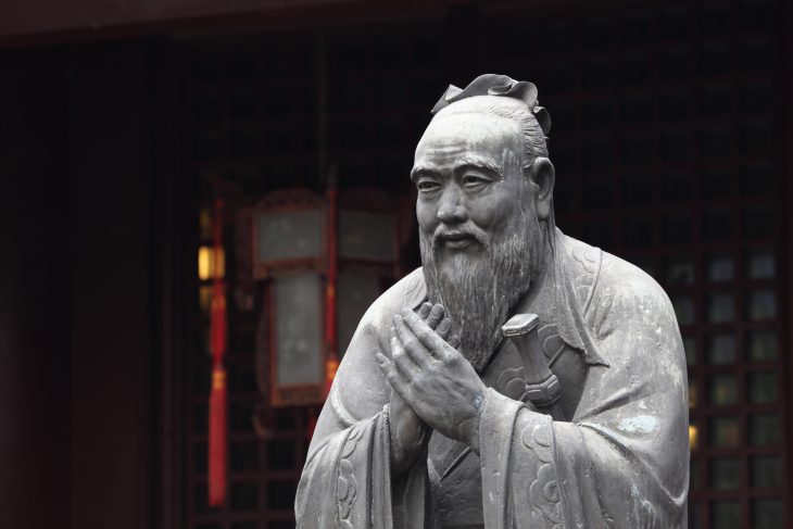 Statue of Confucius at Temple in Shanghai, China