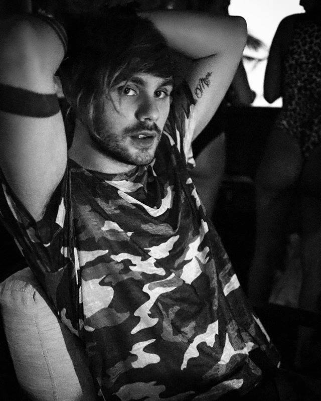 michael clifford 5SOS black and white image