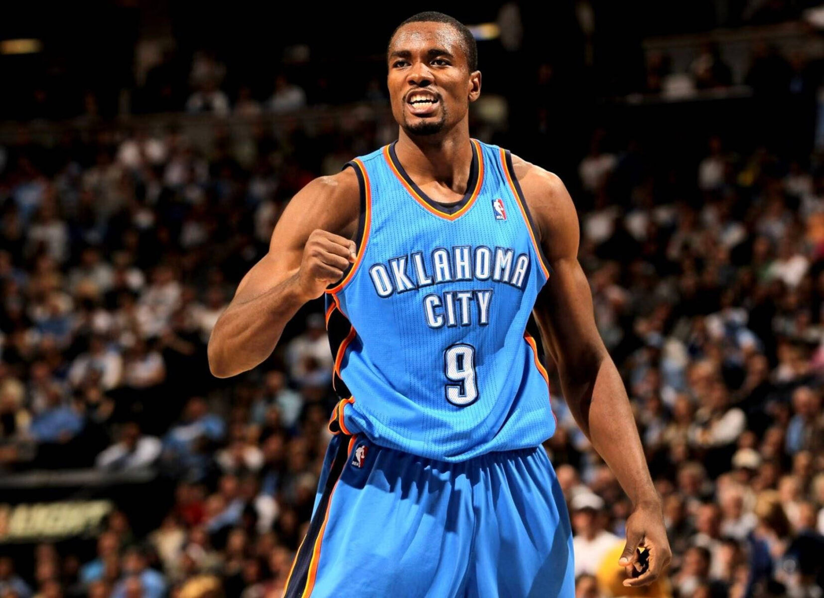 Oklahoma City Thunder 9 Serge Ibaka Blue Revolution 30 NBA Jerseys Cheap