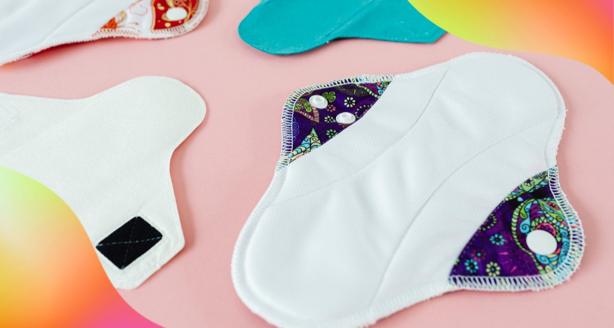 7Pcs Women Menstrual Pads Washable Sanitary Cloth Bamboo Charcoal Feminine  Kit