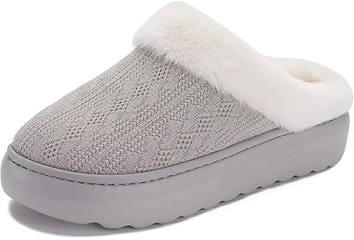 Litfun Women's Fuzzy Memory Foam Slippers Warm Comfy Winter House Shoes,  Pink, Size 8-8.5