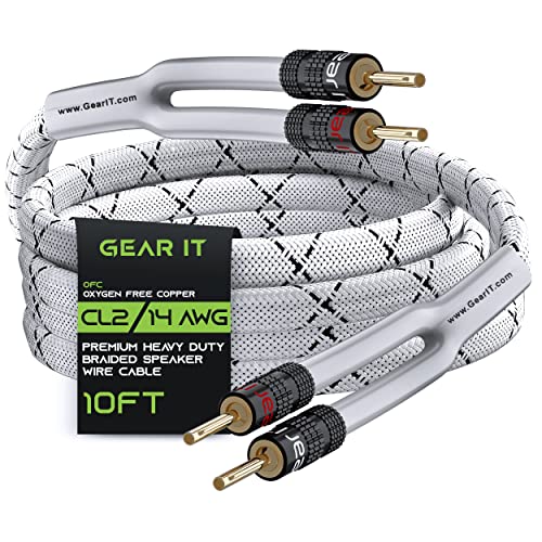 GearIT Premium Speaker Wire Cable (10 ft) - White