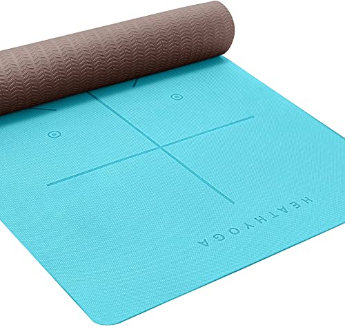 Ewedoos Yoga Mat with Alignment Marks, Yoga Mat Thick 1/4'' Textured  Surfaces Exercise Mats for Home Workout Eco Friendly TPE Fitness Pilates  Non Slip