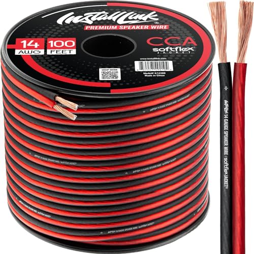 Install Link 14 Gauge Speaker Wire for Car, Home or RV Audio Cable, 100ft