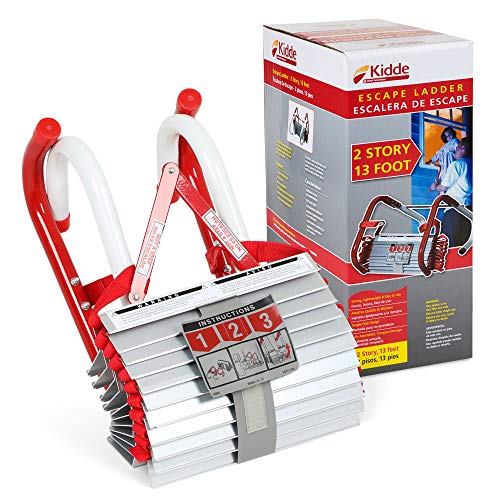 ISOP Emergency Fire Escape Ladder 8 ft Flame Resistant Safety Rope Ladder  With Hooks – Fast To Deploy & Easy To Use - Compact & Easy to Store 