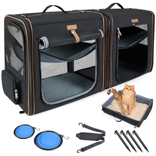 Lekereise 2-in-1 Double Pet Carrier and Kennel for Medium Dogs and Cats