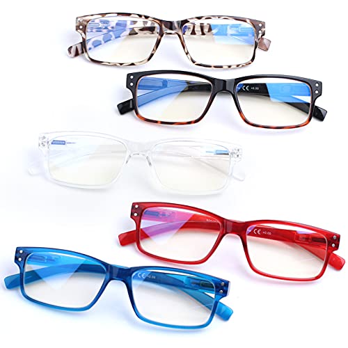 NORPERWIS Reading Glasses 5-Pack Blue Light Blocking Eyeglasses