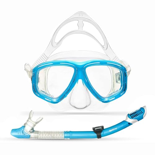 Seovediary Snorkel Set Adults Snorkeling Gear Anti-Fog Panoramic