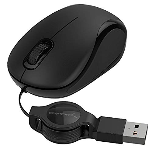 SABRENT Mini Mouse with Retractable Cable