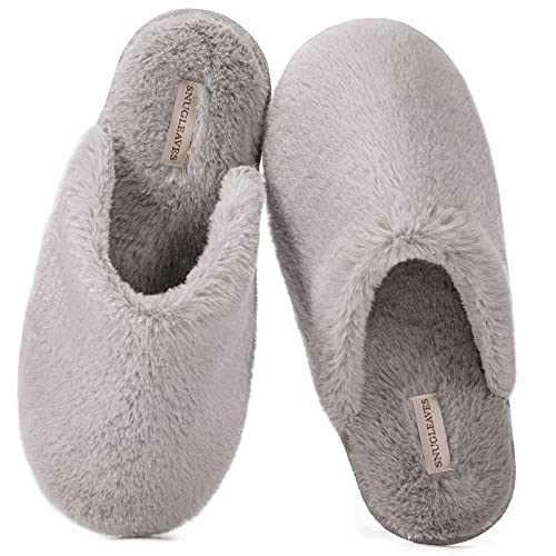 Litfun Women's Fuzzy Memory Foam Slippers Warm Comfy Winter House Shoes,  Pink, Size 8-8.5