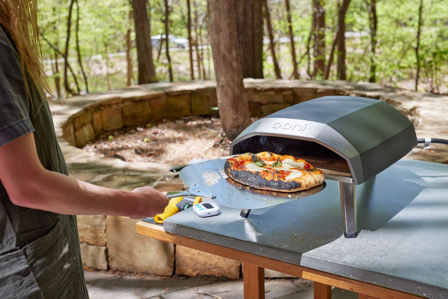 BIG HORN OUTDOORS Portable Propane Gas Pizza Oven with 13 inch Stone |  Stainless Steel Pizza Maker for Outdoor Cooking