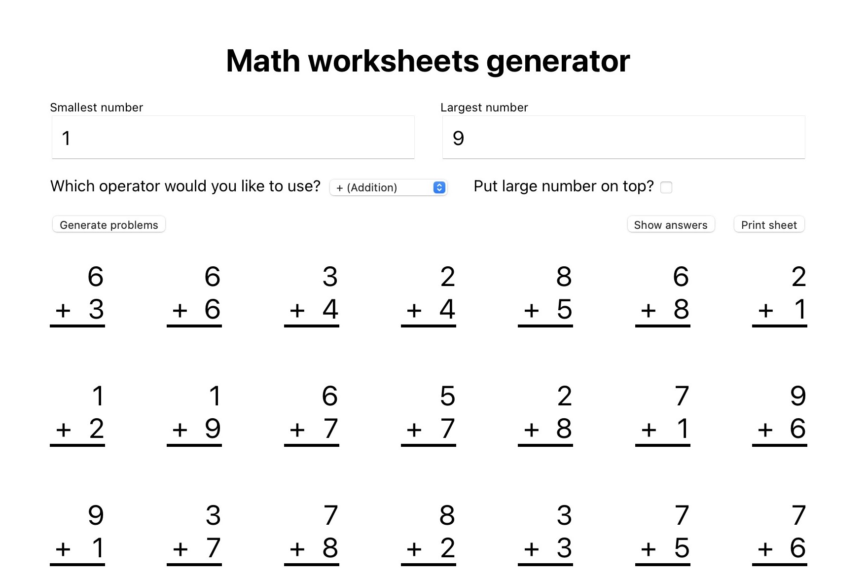 12-facts-about-math-worksheet-generator