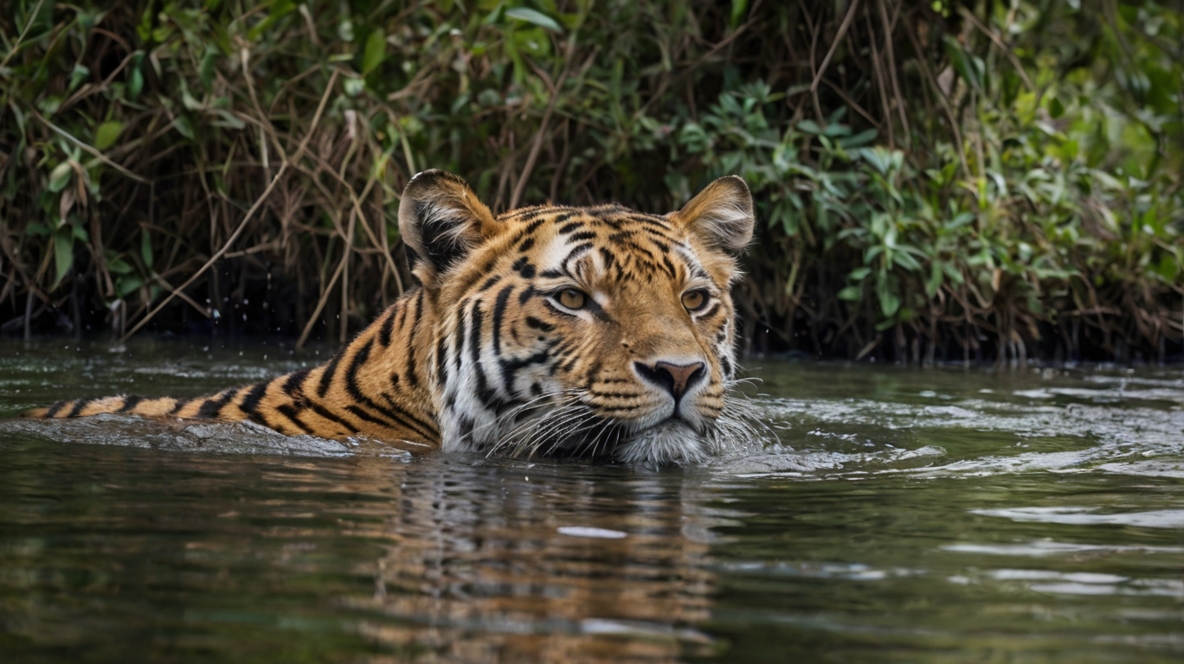 tiger in water