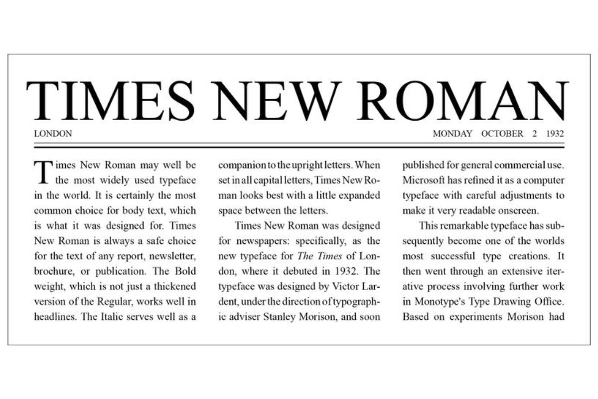 25 Facts About Times New Roman 
